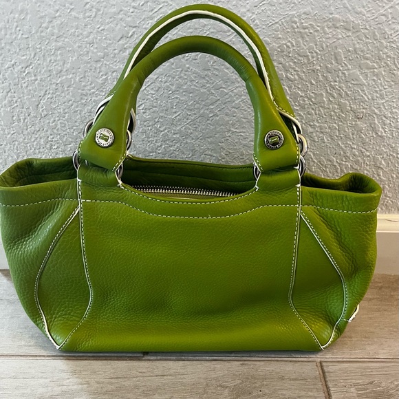 Cole Haan Bags Cole Haan Lime Green With White Piping Handbag